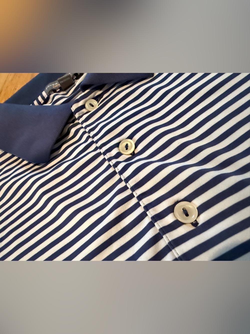 PETER MILLAR Indian Head Golf Club Summer Comfort Golf Polo Blue/White Size XXL - Picture 6 of 13